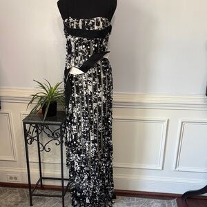New Angel Sanchez SAMPLE Silk Full Length Formal Dress ONE OF A KIND S or XS